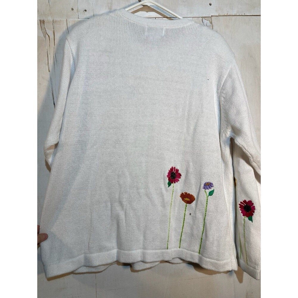 Quacker Factory Sweater XL Cottagecore Embroidere… - image 13